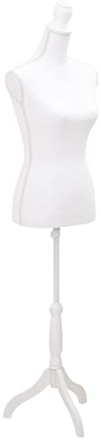 vidaXL Neu Damenbüste Schneiderpuppe Büste Torso Angezogen weiß