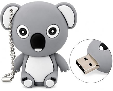 Ulticool - Koala Oso 16 GB Memoria Almacenamiento de Datos – Bear Grey - USB Flash Pen Drive Memory Stick - Gris