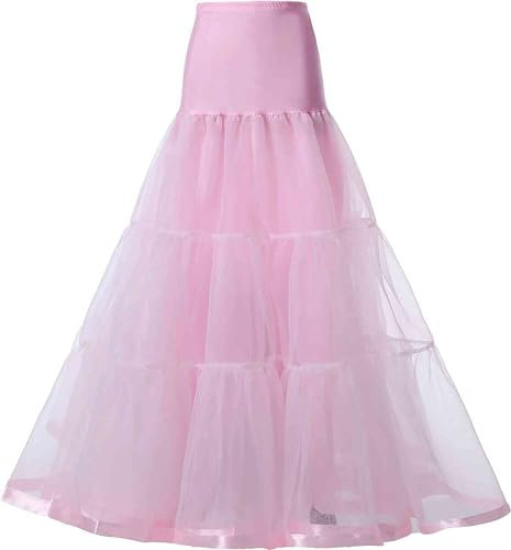 Kumeng Damen-Petticoats, knöchellang, Übergröße, für Hochzeit, Unterrock für Abschlussball, Abendkleid, Hochzeitskleid, Pink, XL