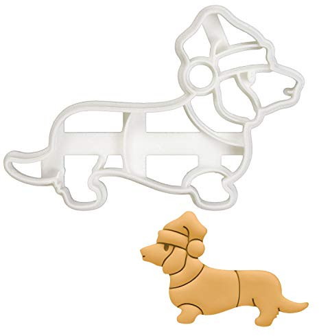 Christmas Dachshund cookie cutter, 1 piece - Bakerlogy