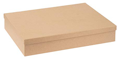 GLOREX 6 2027 248 - Scatola rettangolare con coperchio in cartone certificato FSC, scatola adatta a DIN A4 per incollare, dipingere, per la tecnica Decopatch o tovagliolo