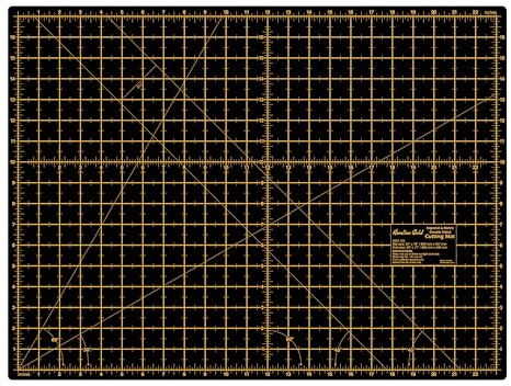 Hemline Gold Schneidematte A2 inch + cm / 60 x 45 cm (schwarz/ gold)