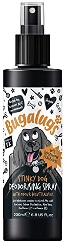 BUGALUGS Stinky Dog Deodorant Spray - Deodorising Perfume With Odour Neutraliser - Vegan Cologne for Pet Grooming, Fox Poo and Puppy Shampoo (200ml Pack of 1)