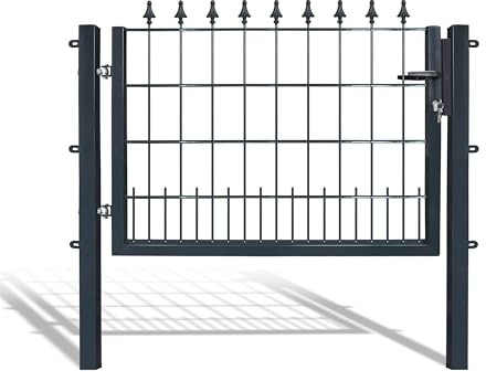 Schmuckzauntore für Stabmattenzaun - Farbe und Höhe wählbar - inkl. Pfosten und Befestigungsmaterial (Spitze, H 80 x B 120 cm, anthrazit)