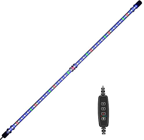VARMHUS Tauchen Aquarium Licht,Aquarium LED Beleuchtung mit Timer Auto On/Off Dimm-Funktion,3 Lichtmodi Dimmbar,10 Helligkeitsstufen optional&3Stufen der Zeitschleifenfunktion 84LEDs-RGB 92cm