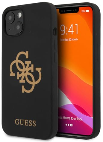 Guess GUHCP13MLS4GGBK Hülle für iPhone 13 6,1 schwarz Silicone 4G Logo