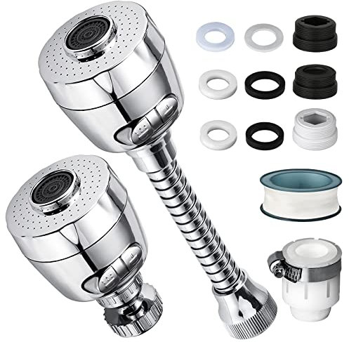 LXQ Tap Spray Head 360 °Rotatable,Tap Extender for Kitchen, Faucet Sprayer Attachment with Adjustable Faucet for 22-32mm,Tap Aerator Filter Nozzle for 24mm Faucet,3 Modes Anti-Splash (LXQ-62)