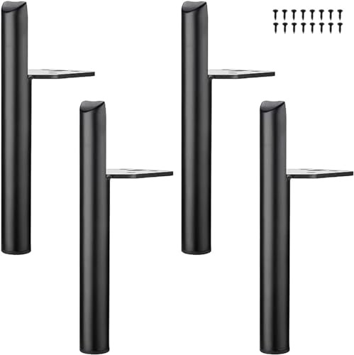 SHUIOG 4 Stück Ersatz Möbelfüße Metall, 5 / 13cm Schwarz Möbelfüsse, DIY Möbel Füße Tischbeine Schrankfüsse, (13cm, Black)