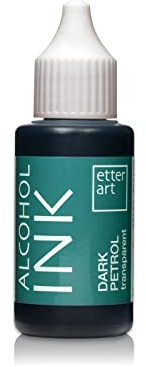 Etter Art hochwertige Alcohol Farbe für Kunstharze I Färben Sie Ihr Epoxidharz mit unseren Inks I Hohe Pigmentierung & keinen Braunstich mit unseren Farben I Dark Petrol