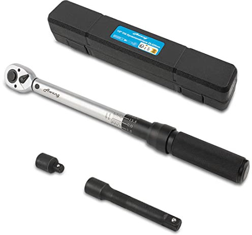 Awang Clé Dynamométrique 1/2,Clé de Torsion 25-220 Nm, Clé à Cliquet à 45 dents en Boite Précision±4%, Autos,Camion,Motos vélos
