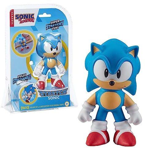 Stretch - Mini Sonic Line, pupazzo elastico che si allunga, di piccole dimensioni, riccio blu classico Videogiochi, si piega, torce e ritorna alla sua forma originale, famosa (TR001000)