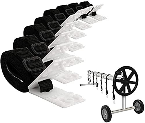 Eastuy Haltebänder Für Poolfolie Solarfolie, 8er Set Befestigungsbänder Und Klammern, Pool Aufroller Aufrollvorrichtung Fahrbar Solarfolie Ersatzte Zubehör Für Fahrbares Aufrollsystem