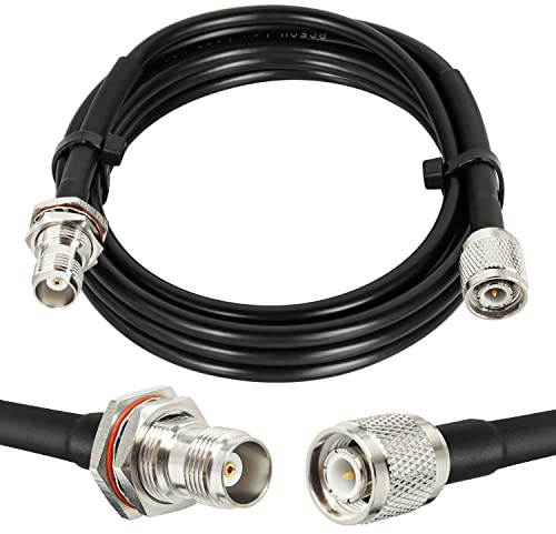 MOOKEERF TNC Cable 6ft,RG58 Coaxial Cable TNC Male to TNC Female Bulkhead Mount Low Loss 50 ohm RG58 Coax Jumper Cable for Radio Scanner,CB Radio,Wi-Fi Radios,GPS Antenna, RF Device,Broadcast