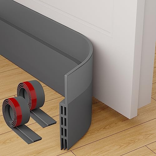 Boudin de Porte Isolant, MARICATO 200 cm X 5 cm Bas de Porte Isolant, Joint de Porte D'entrée Idéal Pour Thermique, Coupe-Vent, Insionorisant et Imperméable (Gris)