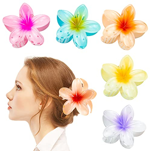 Blumen Haarklammer 6 Stück, Blumen Haarspangen für Damen, Große Haarklammer für Dickes Dünnes Haar, Haarkrallen Rutschfeste Clips Haarklammern für Frauen Mädchen Haarstyling Zubehör