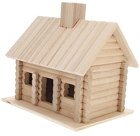 Yardwe Wooden Bird Nest Box Window Ventilation Cottage Style Decorative Hut for Garden Balcony Compact House for Outdoor or Indoor Use Sturdy Design