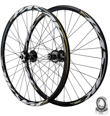 MTB Laufradsatz, 26 Zoll 27,5 Zoll 29 Zoll Schnellspanner Scheibenbremse 32H Mountainbike Räder Hochfeste Aluminiumlegierungsfelge Schwarzes Rad for 7–11 Gang Kassetten Fahrrad Laufradsatz 2150 G ( Fa