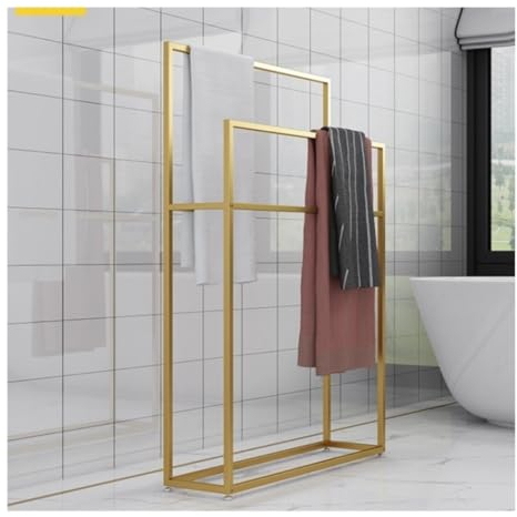 Freistehend Handtuchhalter Handtuchständer Freistehender Handtuchhalter Aus Metall, Handtuchständer, 2 Etagen, Handtuchhalter Für Badezimmer, Wohnzimmer, Waschküche Standhandtuchhalter Badetuchhalter