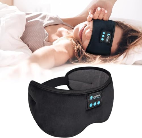 Bluetooth Schlafkopfhörer Augenmaske Kabellose Bluetooth Schlafmaske für Seitenschläfer Klettverschluss Einstellbare Bluetooth 5.2 Lautsprecher Mikrofone Flugzeug Reise Licht Blockierung Musik