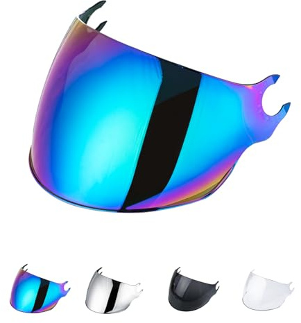 Visiera Casco Moto per LS2 of562,Sostituzione della Visiera della Lente del Casco del Parabrezza del Motociclo per Il Casco Viso Aperto,Solo la visiera Non compatibile con LS2 Airflow 2