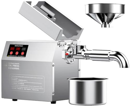 GAYAYAS Home Use Stainless Steel Oil Press, Automatic Oil Press Machine, Commercial Oil Expeller Oil Presser, for Commercial Home Kitchen