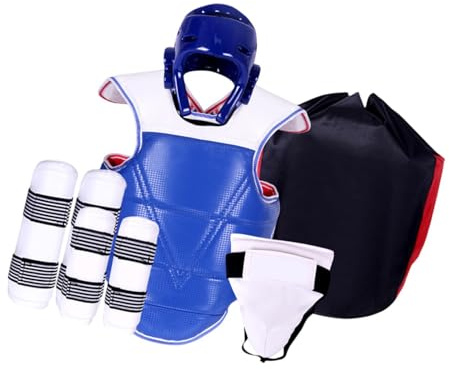 rockible Set di Equipaggiamento Protettivo Taekwondo da 5 Pezzi per Adulti E Bambini Protezione Completa Karate Sparring Gear per Arte Marziale Kickboxing MMA, M