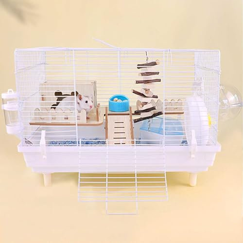RTTZBOZ Hamsterkäfig, Kleintierkäfig mit Zubehör, 2-lagiges Kleintierhaus, Mäusekäfig für Ziermäuse, Goldhamsterkäfig für Zwerghamster, Mäuse, Rennmäuse