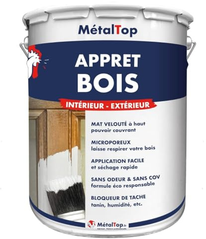 Metaltop - Appret Bois - Gris anthracite - RAL 7016-1 L - Sous-couche d'adhérence pour bois difficiles
