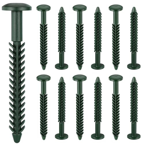 MorningRo 12 Pack Vinyl Shutter Fasteners Plastic Shutter Screws Window Shutters Exterior Spike Loks for Installing Decorative Exterior Vinyl Shutters (Forest Green)