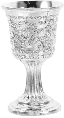 OUNONA Copa de Vino Ornamental Dragón Fénix de Aleación de Zinc Plata