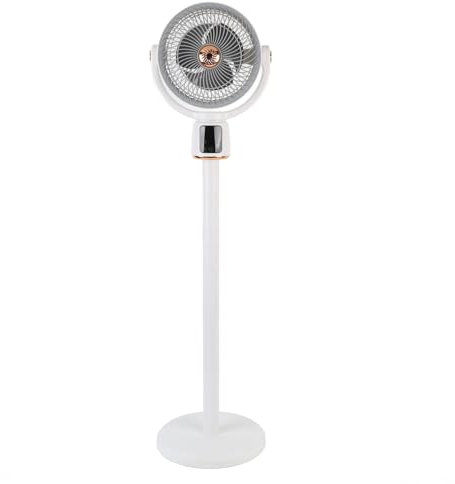 Masyrt Ventilador de Pie Oscilante, 8000 MAh Batería Recargable Ventilador USB con Control Remoto 12h Temporizador 12 Velocidades 360 Grados Circulación de Aire Altura Ajustable para