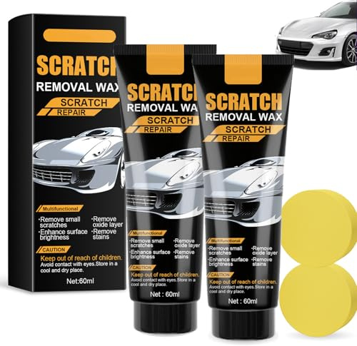 2pcs Car Scratch Remover, 2025 New T Cut Scratch Removers for Vehicles,Car Paint Polish Wax, Car Scratch Repair Kit for for Deep Scratches,with Wipe Sponges,60ML*2