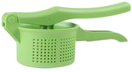 DEARMAMY Schiacciapatate Manuale in Plastica Verde Impugnatura Antiscivolo Pressapatate Compatto e Spremiagrumi per Uso Domestico