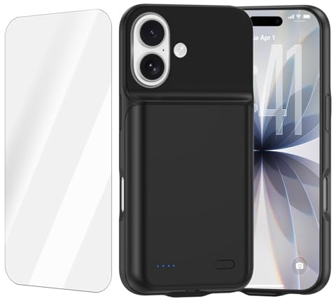 Giabuao Funda de Batería para iPhone 17 (6.3), Cargador Portátil de 8500mAh, Funda Ultrafina de Batería Extendida, Cargador de Teléfono y Funda Protectora con Función de Carga para iPhone 17