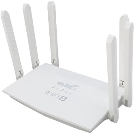 Ejoyous Router WiFi con WiFi 6, 4G LTE 300 Mbps, 6 Antenne e Slot SIM Card, per Casa e Piccoli Uffici
