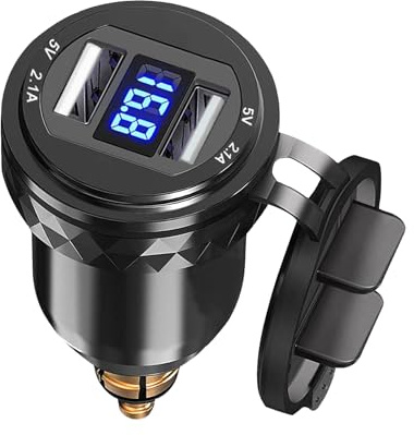 21W USB Steckdose für BMW Motorrad, Wasserdicht Zigarettenanzünder mit LED Voltmeter Motorrad Stecker auf USB Ladegerät Adapter für BMW Triumph Tiger Ducati 12V/24V