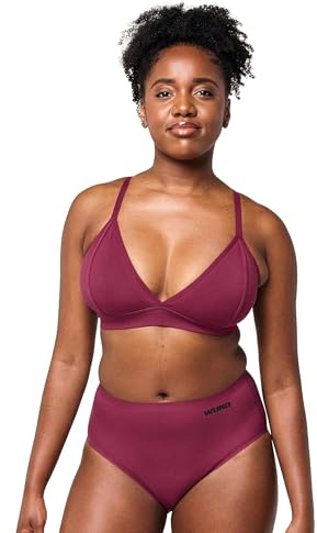 WUKA Stretch Midi Brief Period Pants Heavy Flow Burgundy Size L-XXXL
