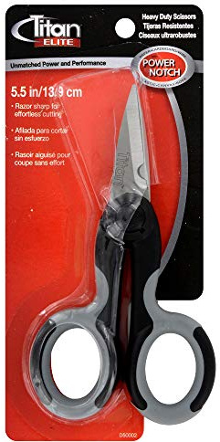 Titan Heavy Duty Scissors with Power Notch Stainless Steel Shears for Precision Cutting Comfortable Grip and Easy to Use Durable Ideal for Crafting Sewing Office & for Reliable Everyday Use 5.5 Inch
