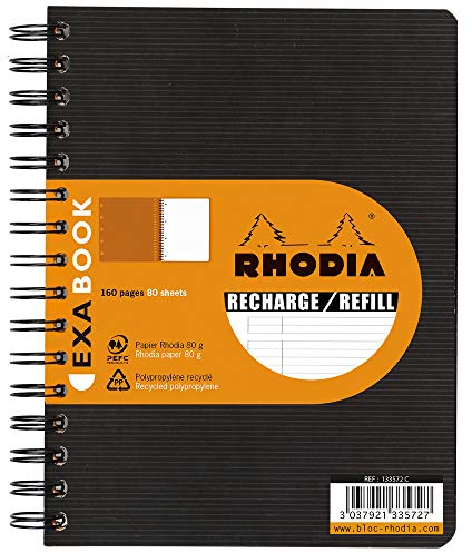 Rhodia 133576C Spiralblock NotePad A5 80 Blatt liniert Schwarz