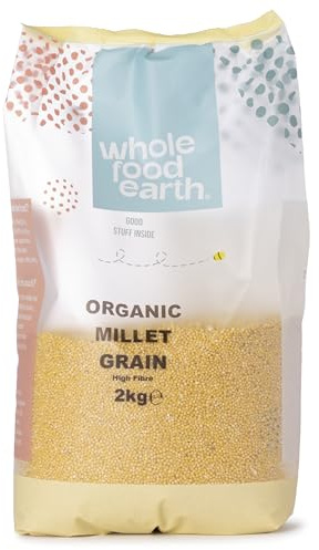 Wholefood Earth Organic Millet Grain – 2 kg | GMO Free | Vegan | High Fibre | Certified Organic