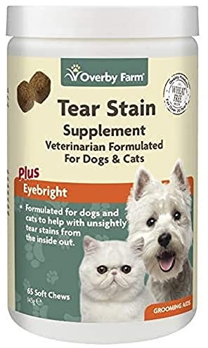 Overby Farm Tear Stain Supplement Soft Chews for Cats and Dogs, 65-Piece, 143 g