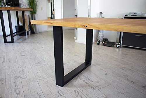 KTC Tec Tischgestell Stahl TU 100x40 10x4 Metall schwarz matt Tischuntergestell Tischkufe Kufengestell Tischbeine Tischfuß Industriedesign Esstisch Schreibtisch 800mm (1 Paar)