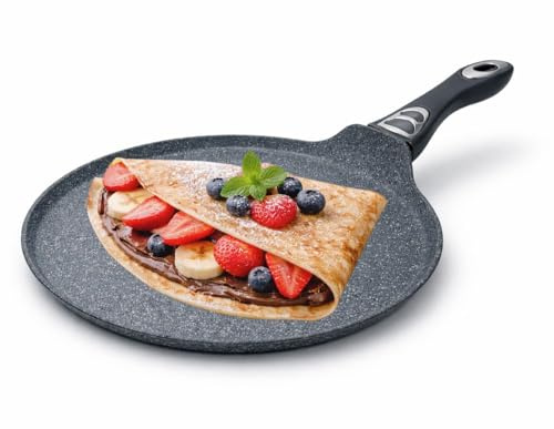 NAMAI - Padella Antiaderente 28 CM Induzione, Adatta In Lavastoviglie, Alluminio Resistente, Effetto Pietra, Padella Crepes, Adatta per Induzione (28 CM)