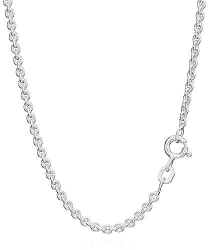 NKlaus Ankerkette rund massiv aus 925 Sterlingsilber 2,40mm breit 1 Stück | Nickelfrei; in Längen von 38 bis 90cm wählbar