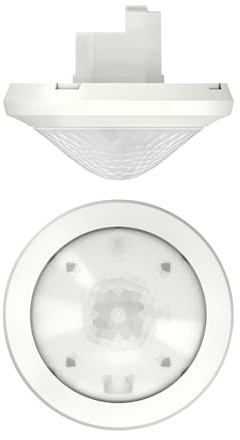 Theben 2080580 theRonda S360-110 DALI UP WH rilevatore di presenza DALI-2 | incasso a soffitto, DALI-2 Broadcast, area di rilevamento circolare 360°, 8 m/50 m², ingresso pulsante, Stand-by, bianco