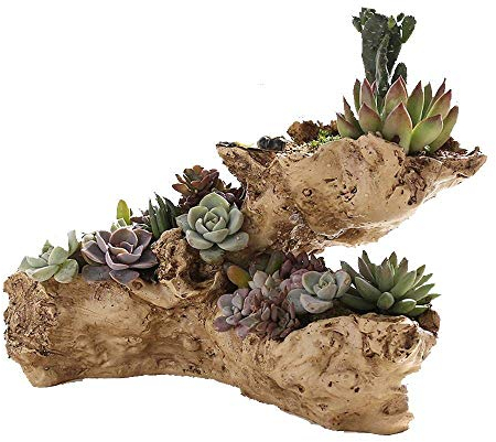 YANMILIA Treibholz Pflanzer Harz Sukkulente Pflanzanlage Vintage Behälter Topf dekorativer Blumentopf für Zuhause und Garten Keine Pflanzen Nicht Holz (Stil I)