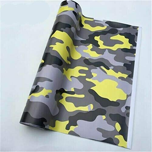 Camouflage-Vinylfolie, Camouflage, Autofolie für Auto-Styling, 2 Größen (152 x 50 cm, Gelb)