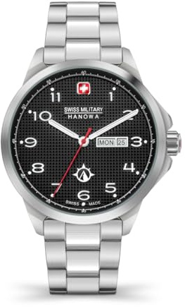 Swiss Military Hanowa Herren Armbanduhr Puma in der Farbe Silber mit Edelstahlarmband; Gehäusedurchmesser: 45 mm; SMWGH2100303