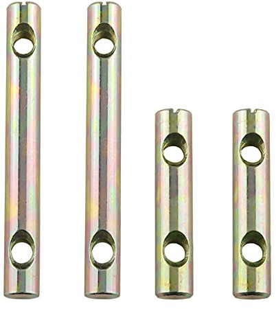 RLECS Barrel Nut 4PCS 2 Holes Cylindrical Cross Dowels Slotted Nut for Furniture Beds Headboard Cribs (8x60mm+8x82mm)