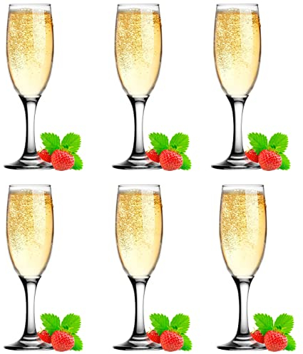 Glasmark KROSNO 1992 Bicchieri Da Champagne Prosecco 6 Pezzi Flute Da Champagne Alti 150 ml Resistenti In Vetro Transparente